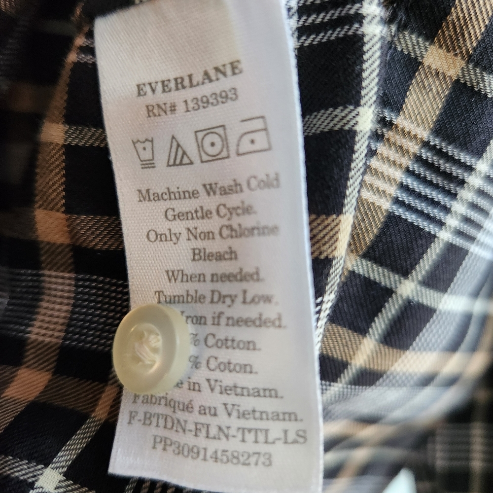 Everlane The Lightweight Flannel Mockneck Shirt Size 2 - Picture 7 of 9